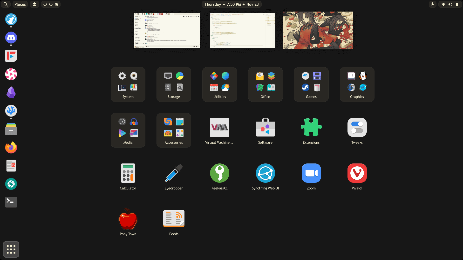 GNOME app grid